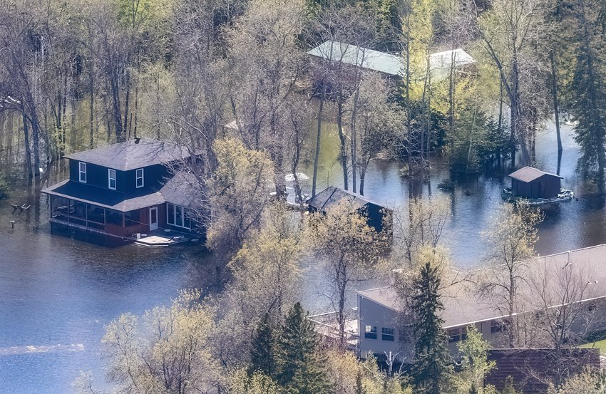 Waters at Kabetogama Lake were still on the rise when this picture was taken at the end of May, but are now slowly but surely headed downward.