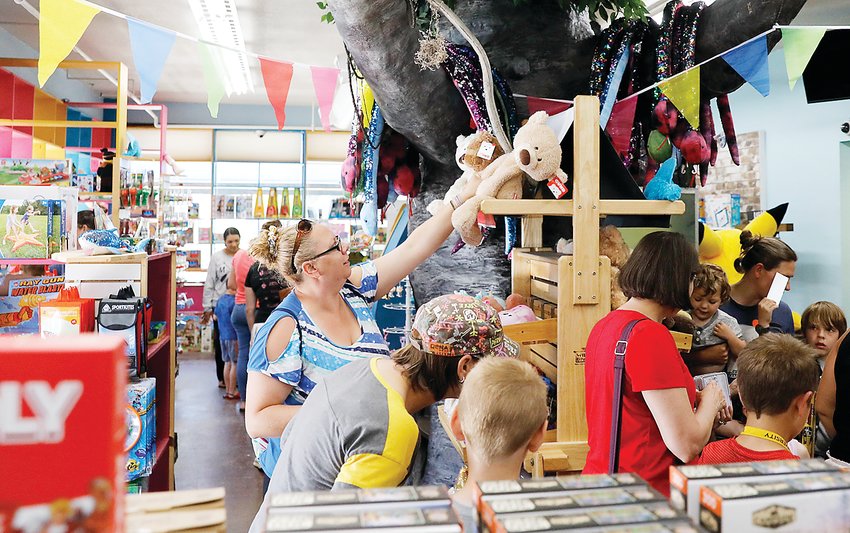 Families with kids were busy shopping at Legacy Toys on Saturday during the store&rsquo;s grand re-opening.