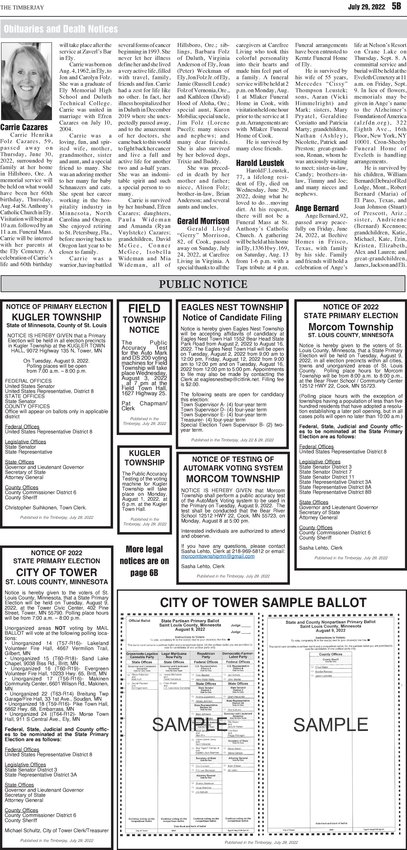 Click here for the legal notices and classifieds on page 5B