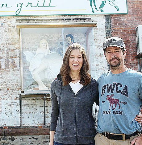 Dan and Greta Burandt outside the Good Ol&rsquo; Days Bar and Grill   in Tower. The couple took over   ownership of the popular   establishment last month.