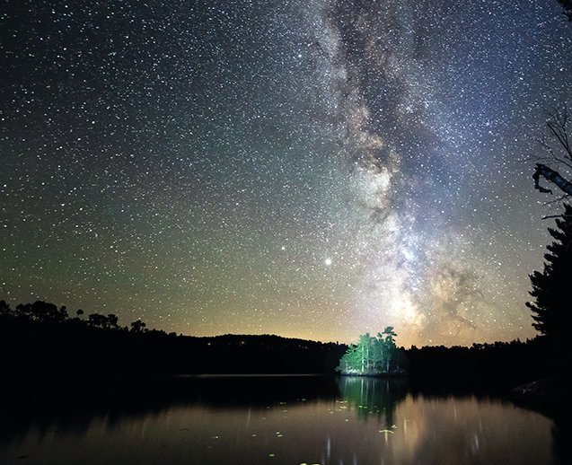 A view of the Milky Way   looking north on Namakan Lake.