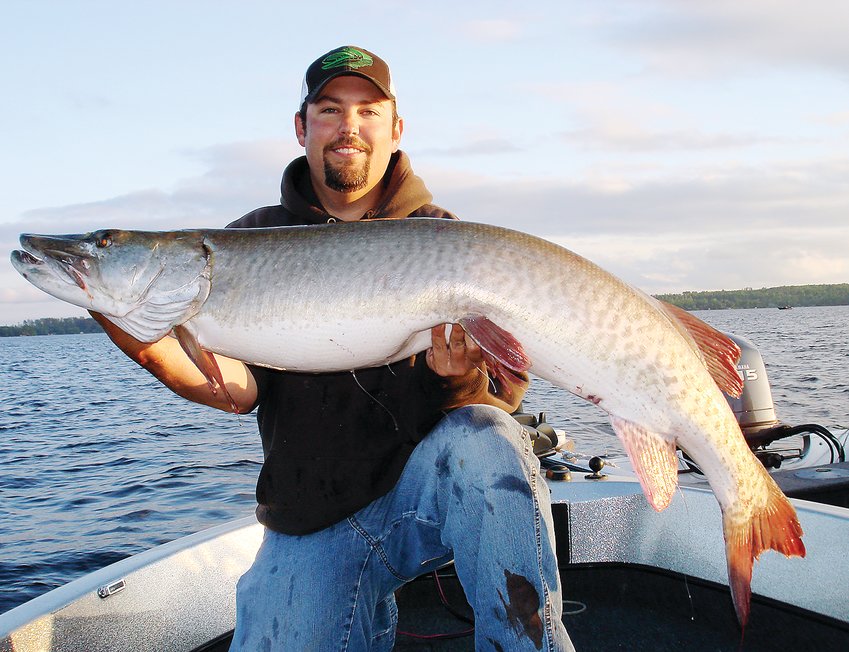 Fishing guide Matt Snyder with a 54-inch musky he caught on Vermilion nearly ten years ago. He&rsquo;s concerned about changes he&rsquo;s seen in the number and behavior of muskies on the lake.