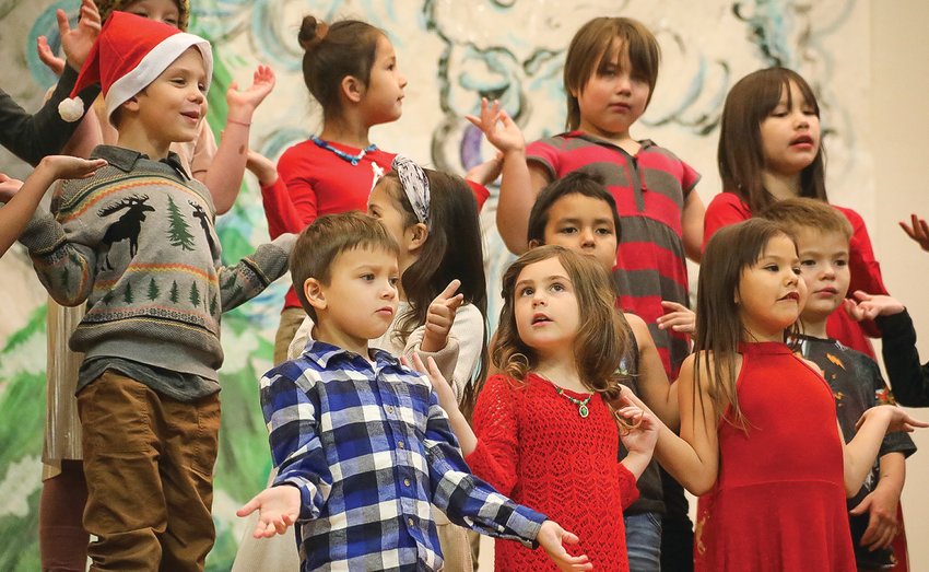 K-2 students at T-S Elementary sang songs of thanks for the season.