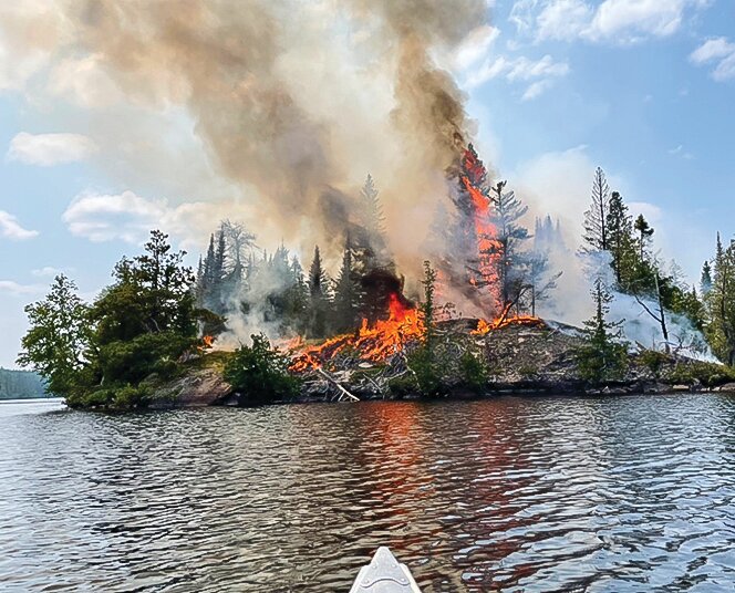 The Spice Lake fire was burning actively as fire crews accessed the site on June 14. It has since been contained.
