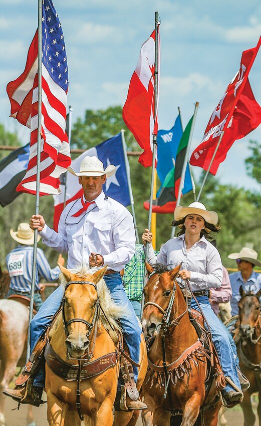 Sunday's opening ceremonies with the parade of flags, cowboys and cowgirls.