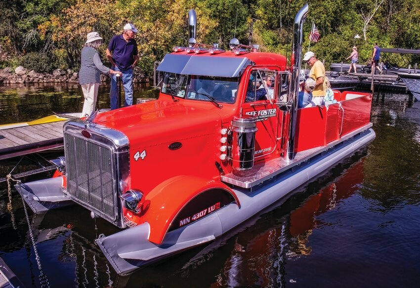 The most unusual boat at the show was &ldquo;Petertoon,&rdquo; a combo Peterbilt truck cab and pontoon boat.