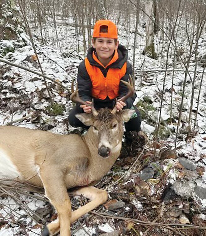 Former state Sen. Tom Bakk reports that the crew at his hunting camp just south of Lake Vermilion has seen more wolves than deer so far this season.   But he reports his 12-year-old grandson, Cooper, pictured at right, bagged this hefty eight point buck last Saturday while on post with his uncle Mark.
