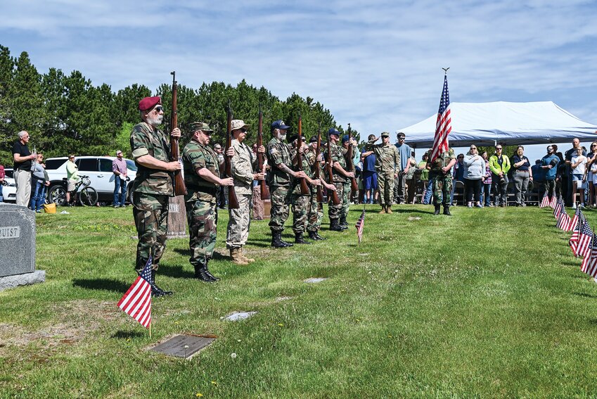 The color guard at the Memorial Day Program at the Ely Cemetery.