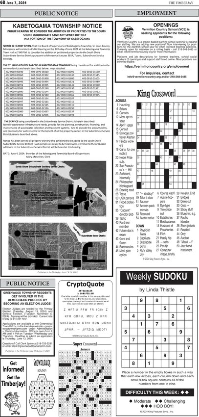 Click here for the legal notices and classifieds on page 6B