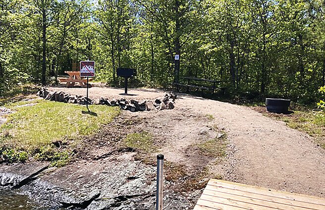 A newly completed shore lunch site on Smart Bay is fully accessible   for wheelchair access.