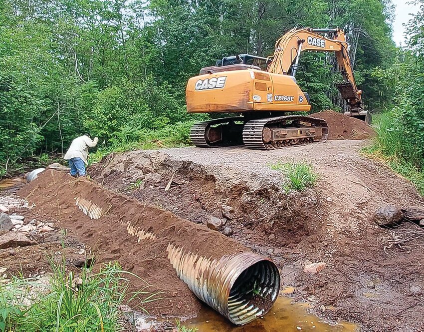 A major washout along Forest Road 113 on the Laurentian District was one of many experienced on the Superior National Forest from the June 18 rainstorm.