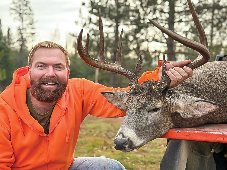 John Eloranta was pleased with this beautiful ten-point buck that he shot near his parent&rsquo;s home in Vermilion Lake Township.