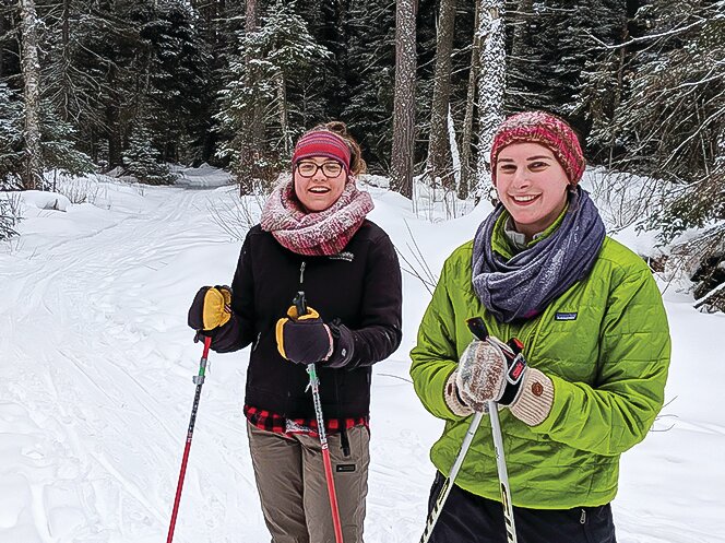 A pair of skiers enjoy the Flathorn-Gegoka trail system near Isabella.