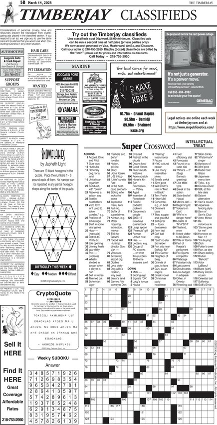 Click here for the legal notices and classifieds from page 5B