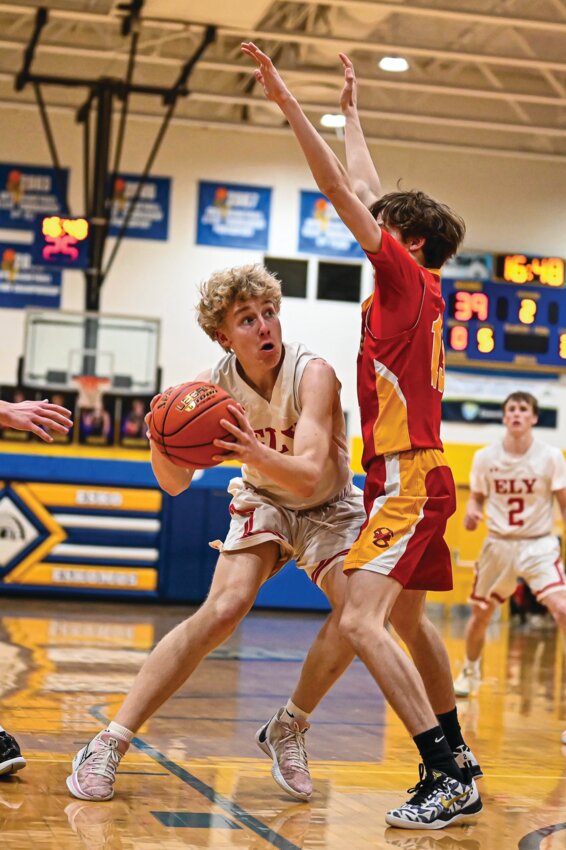 Ely&rsquo;s Drew Johnson looks for a shot.