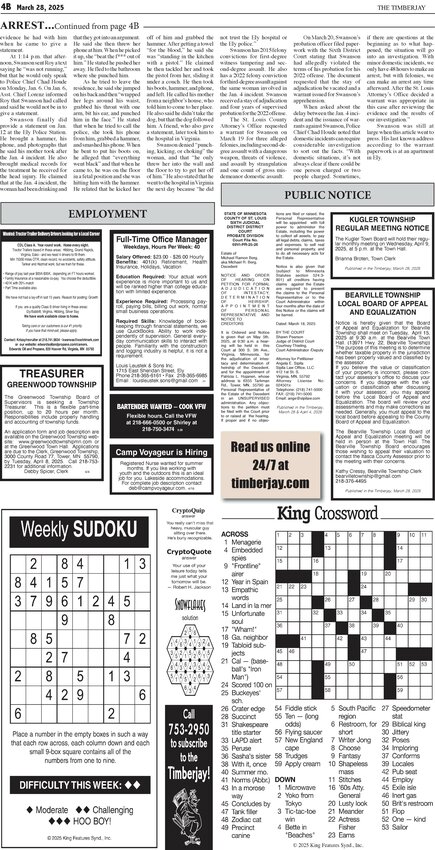 Click here for the legal notices and classifieds on page B4