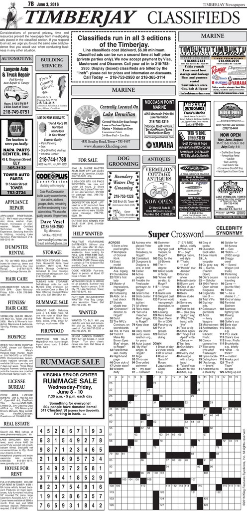Click here to download the legals and classifieds from page B7