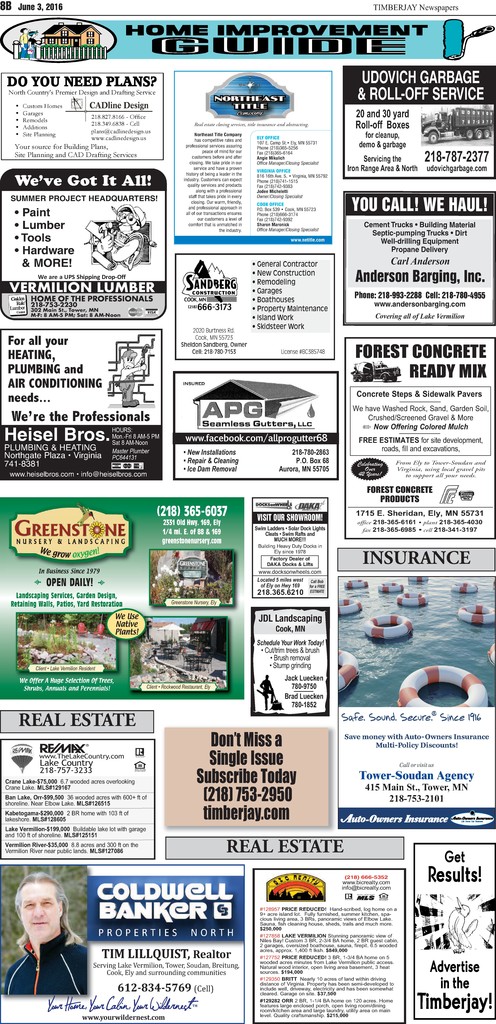 Click here to download the legals and classifieds from page B8