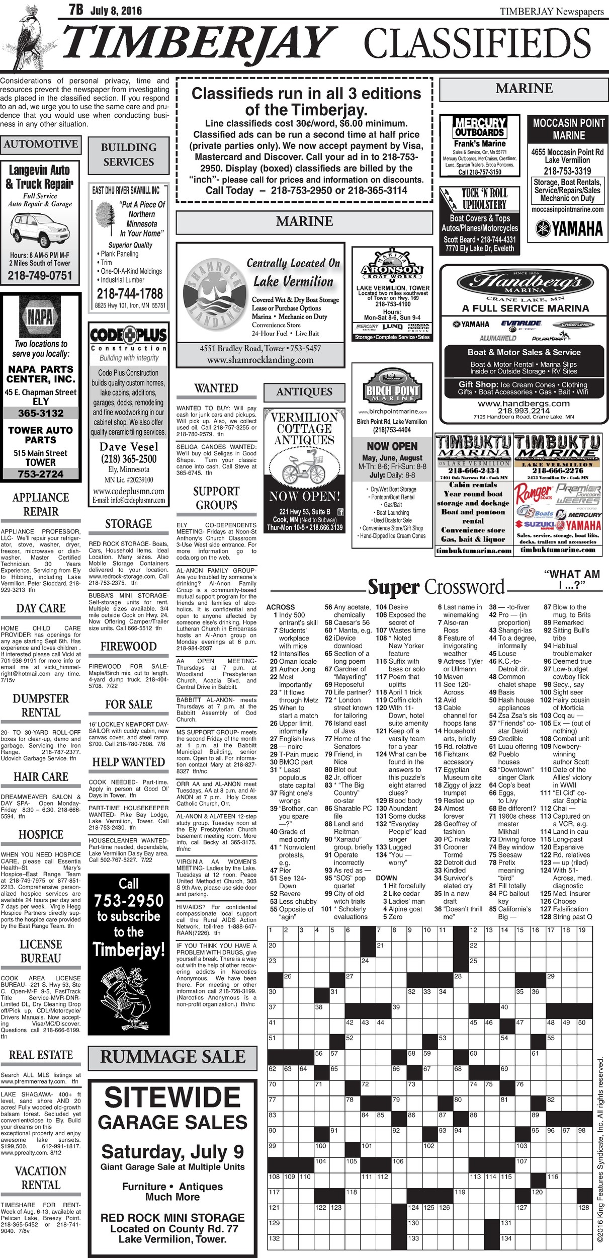 Click here to download the legal notices and classifieds from page 7B