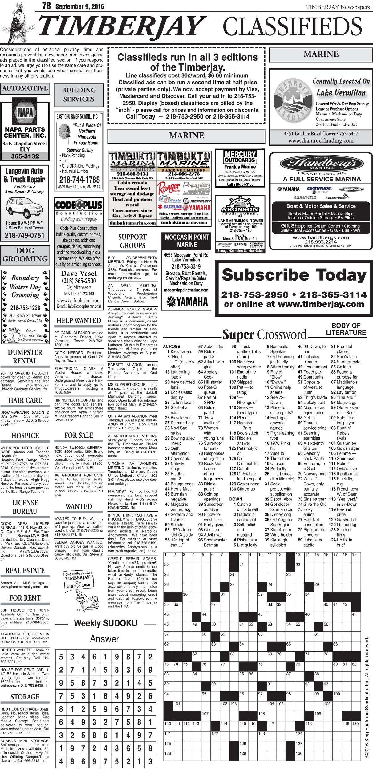 Click here to see the legal notices and classifieds on page 7B