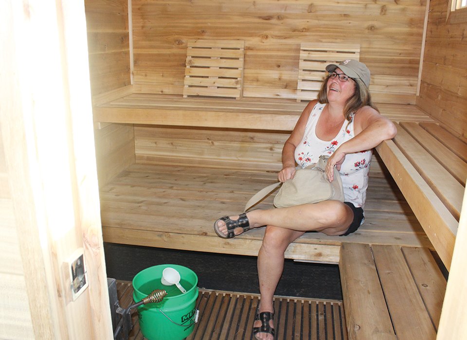 Mary Ann Wycoff, and her husband Shannon attended a recent Sauna Talk event at Gruben’s Marina on Lake Vermilion to get ideas for a mobile sauna unit.