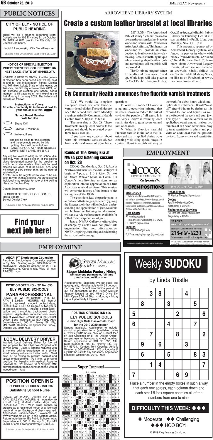 Click here to download the legal notices and classifieds on page B6