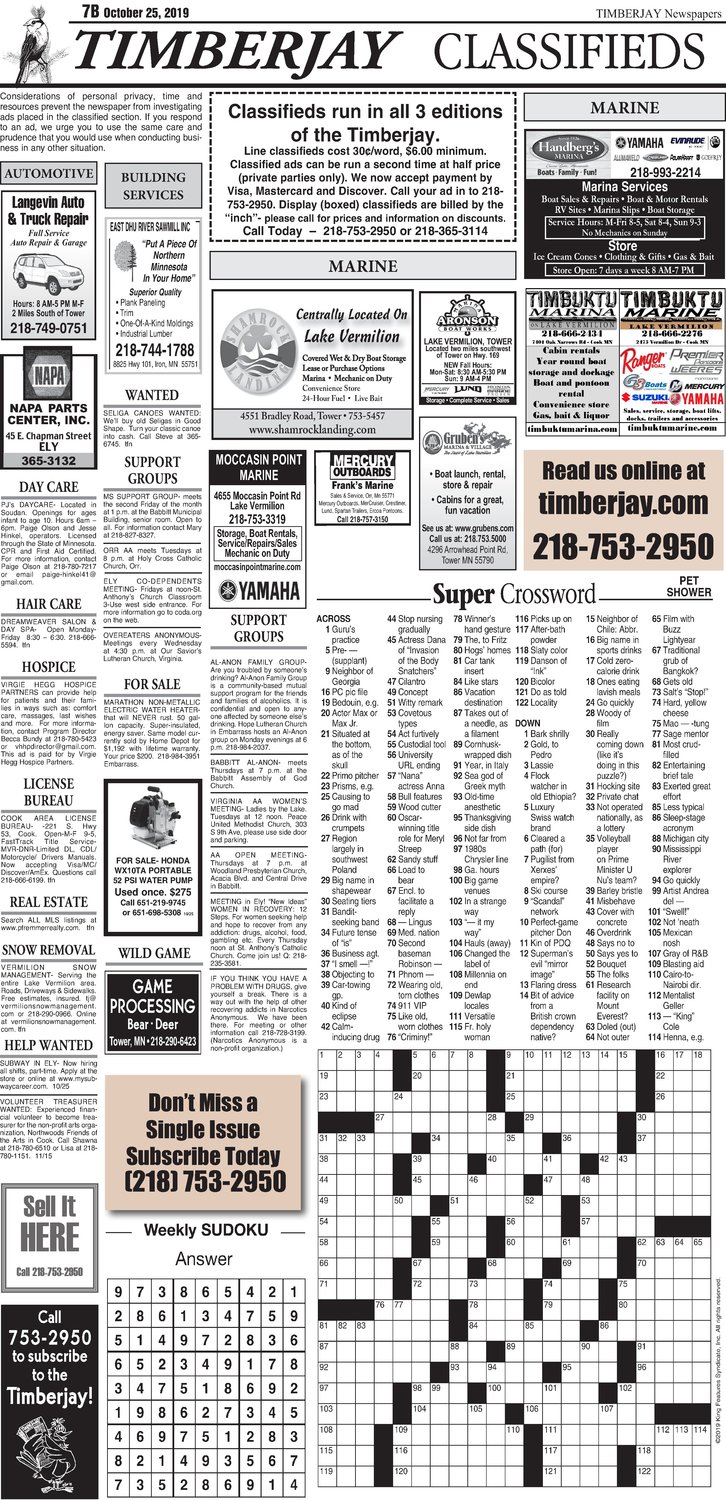 Click here to download the legal notices and classifieds on page B7