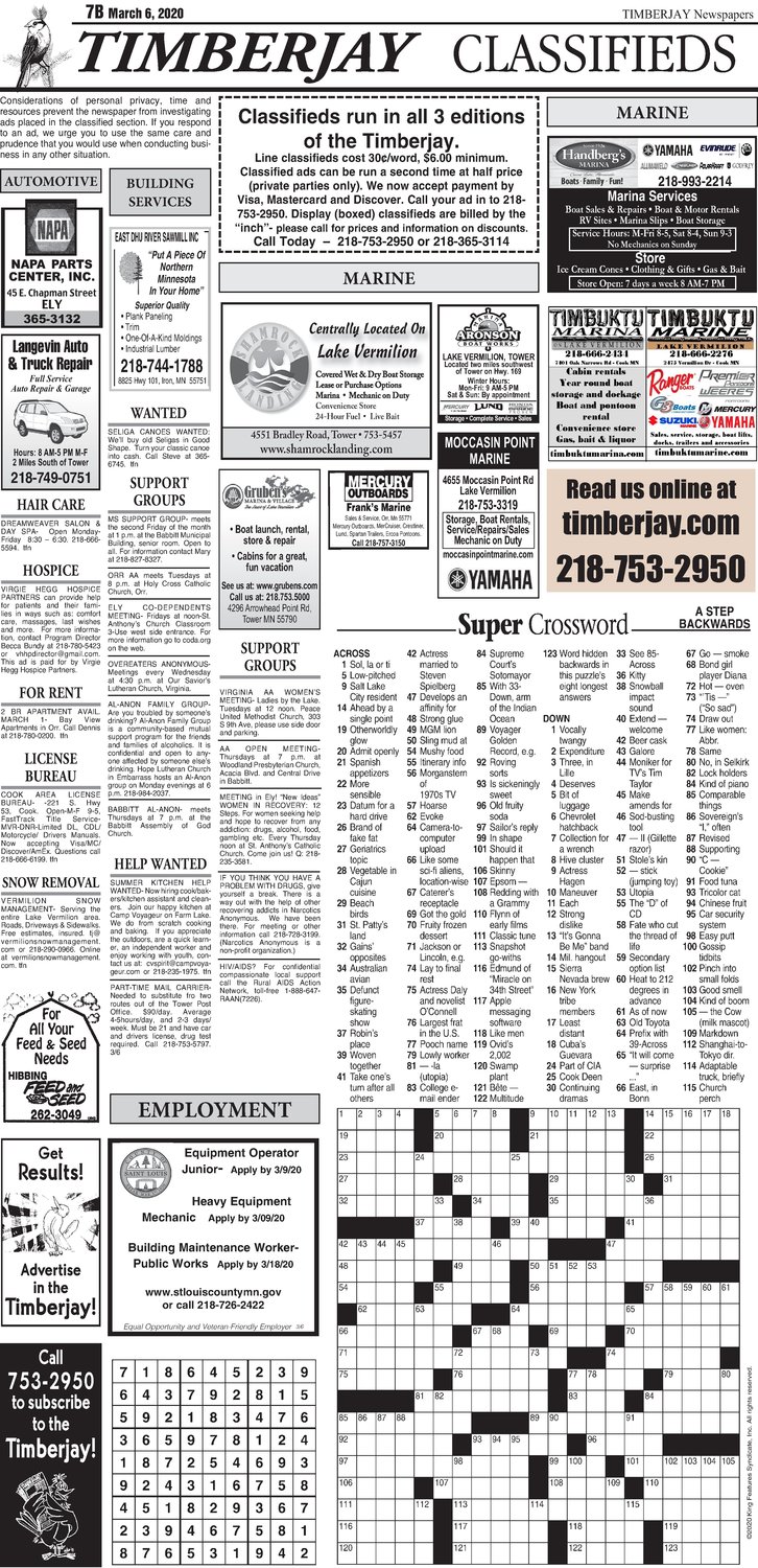 Click here for the legal notices and classifieds from page 7B