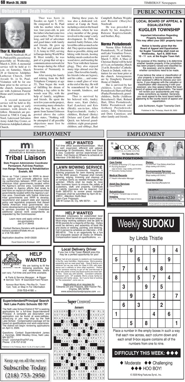 Click here for the legal notices and classifieds from page 6B