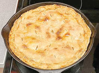 Even homemade apple pie can be prepared in a cast iron pan.