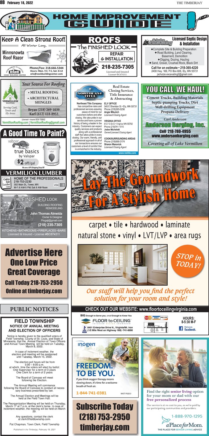 Click here for the of the legal notices and classifieds from page 8B