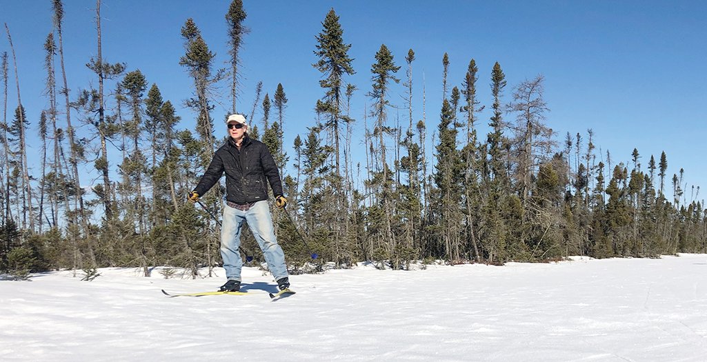 Skiing the crust out in the Lost Lake Swamp.