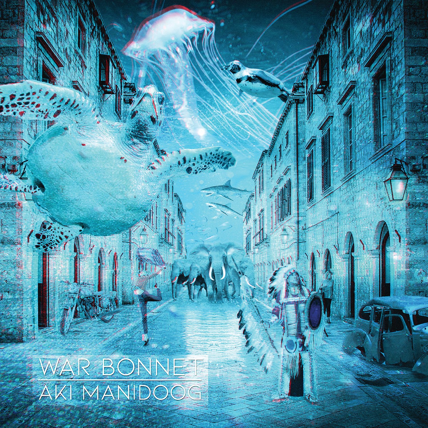 Cover art for Aki Manidoog, the third album produced by War Bonnet that was recently released.