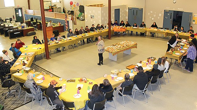 About 45   
students turned out along with staff for their pre-Thanksgiving feast held Nov. 22 at the Vermilion Country School in Tower.