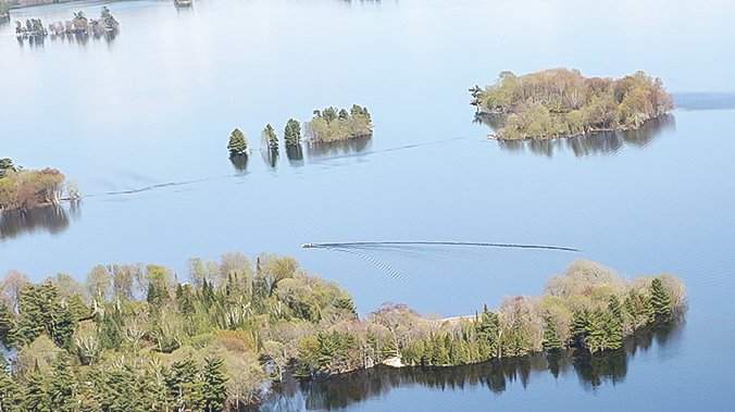 Flooded islands on Lake Kabetogama during flooding last May.