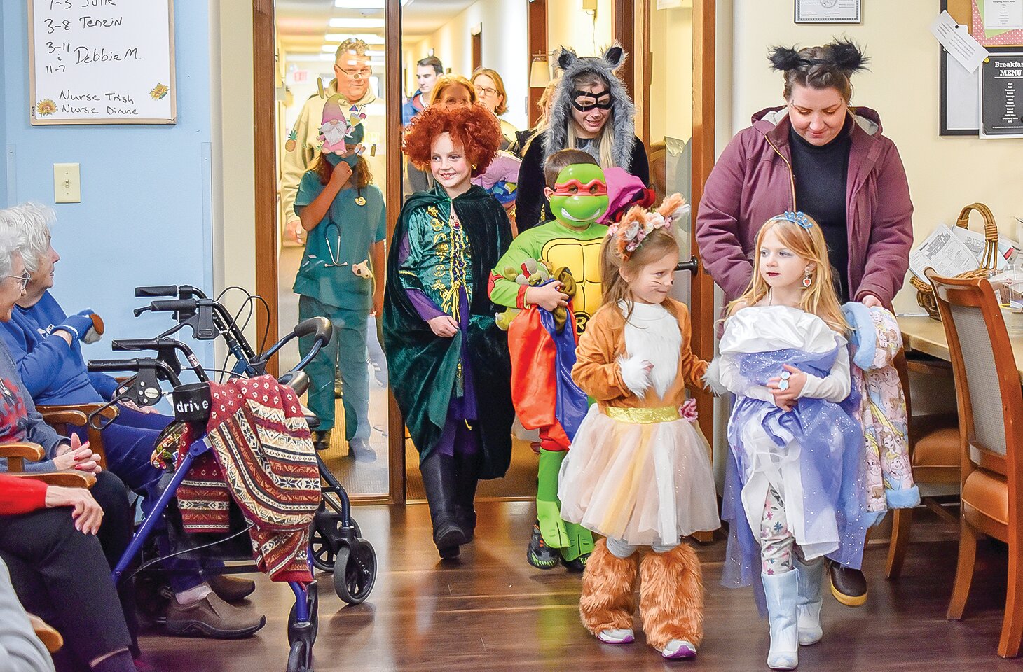 Costumed kids on a visit to the Boundary Waters Care Center in Ely.