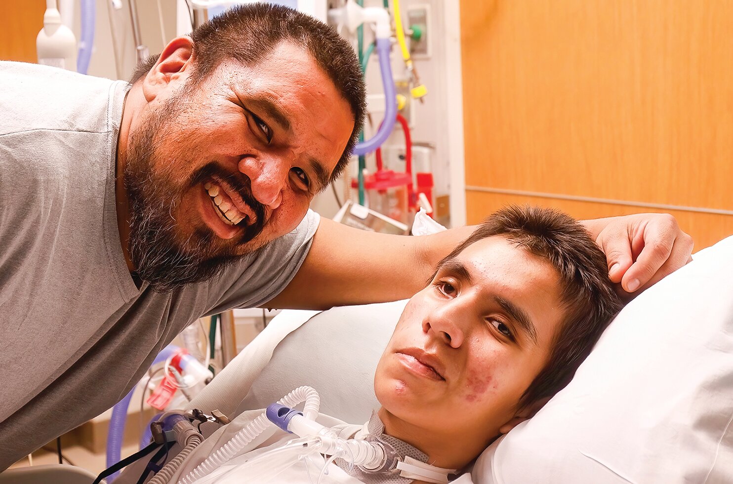 Chuck Goggleye remains upbeat over his son Matthew’s slow recovery from last year’s car crash.
