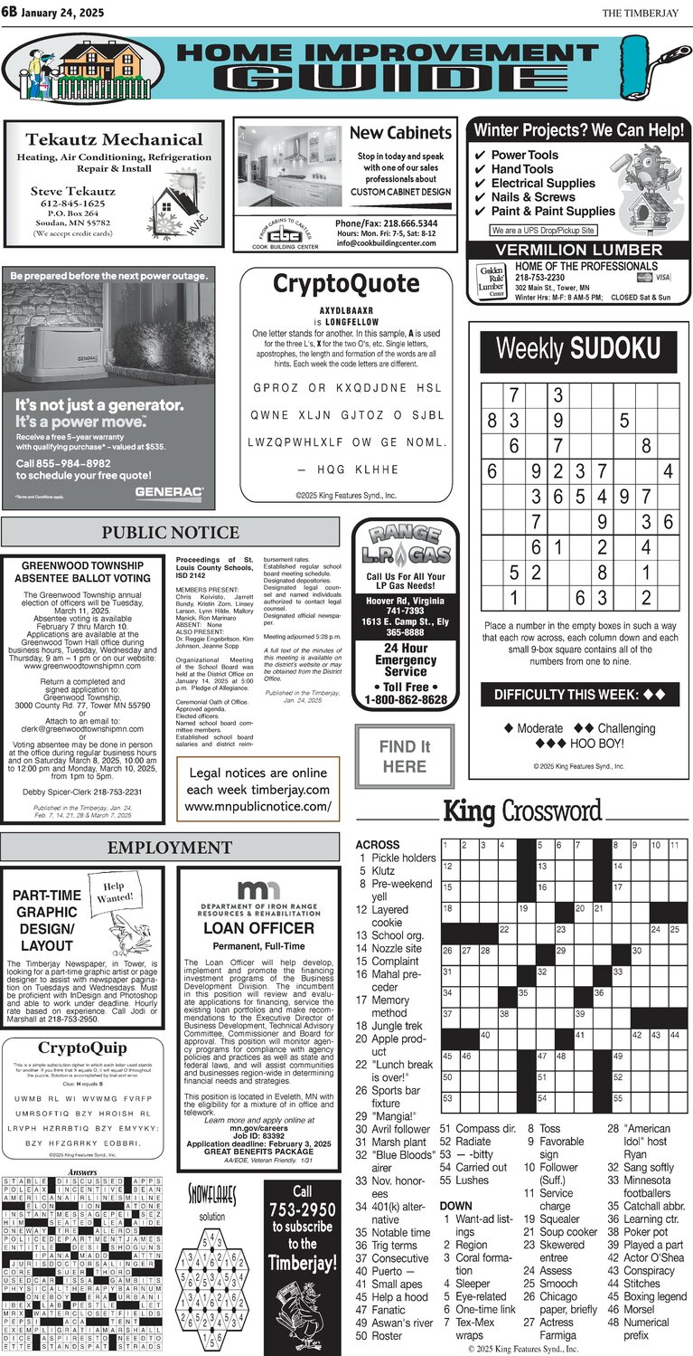 Click here for the legal notices and classifieds from page 6B