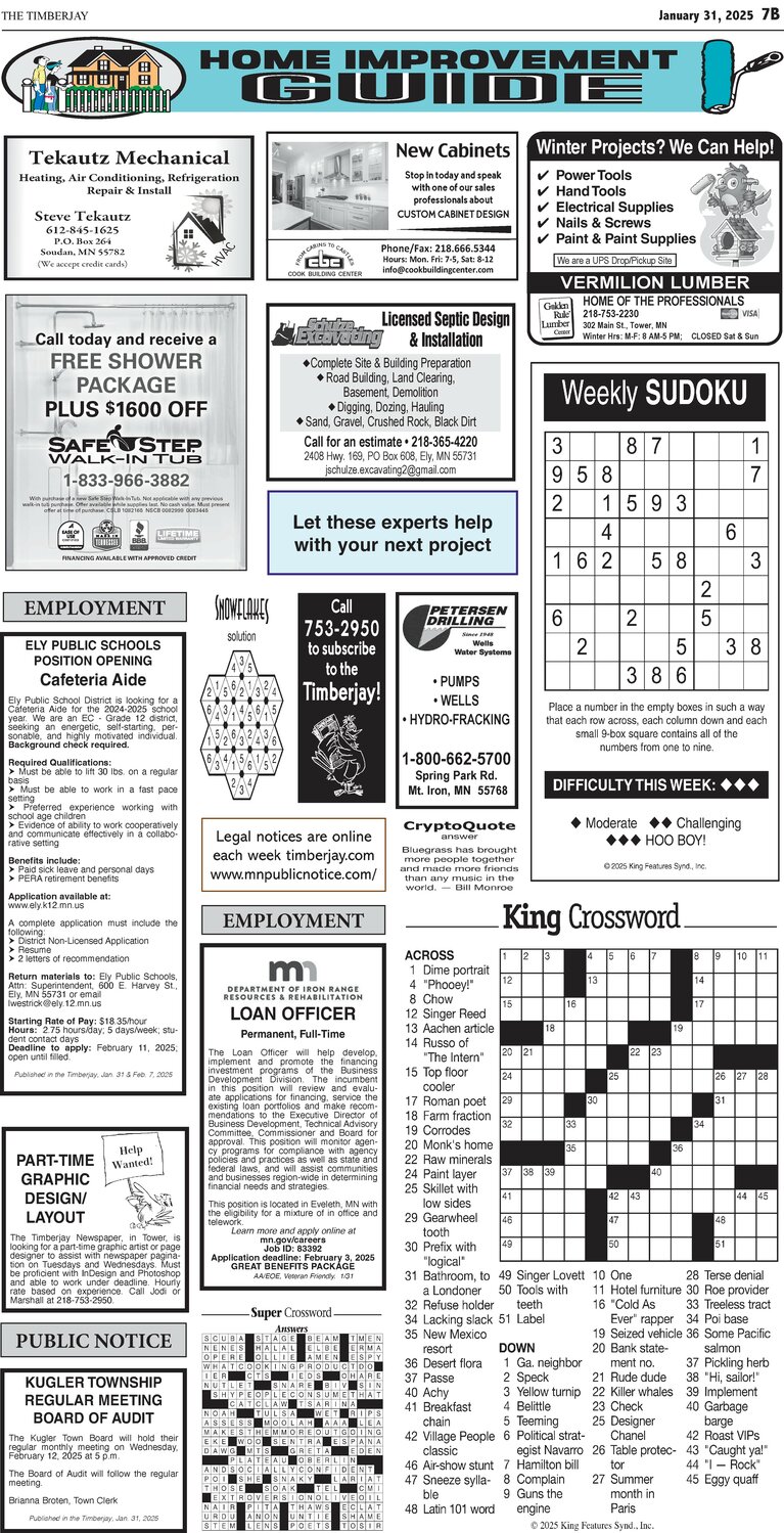 Click here for the legal notices and classifieds on page 7B