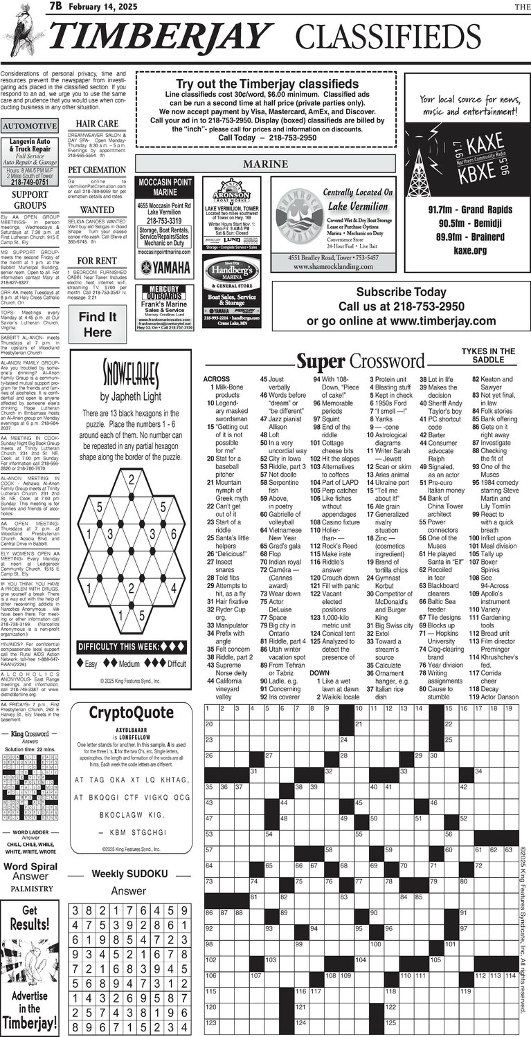 Click here to download the legal notices and classifieds on page 7B