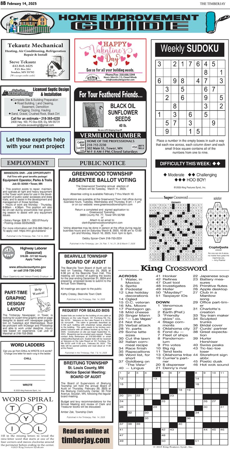 Click here to download the legal notices and classifieds on page 8B