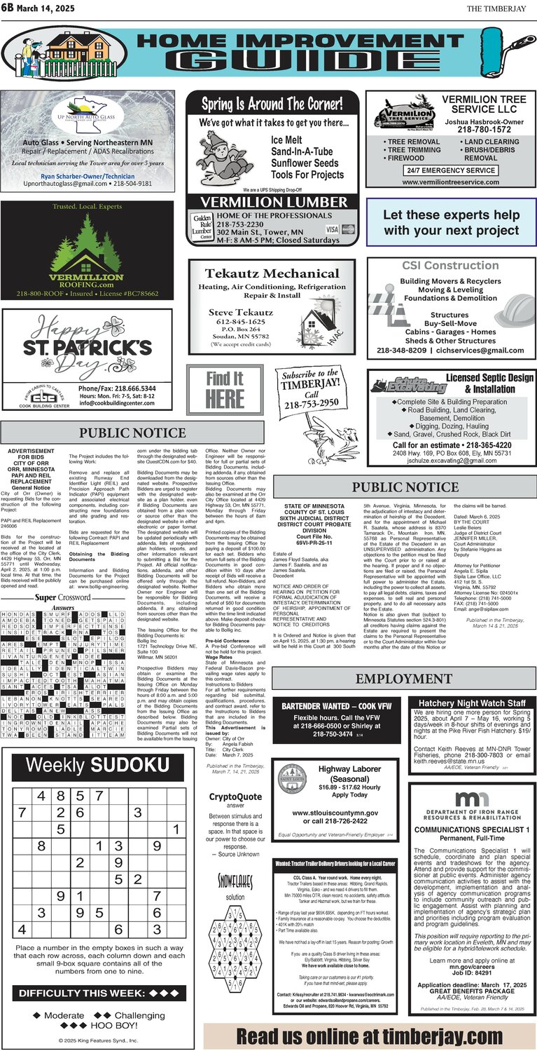 Click here for the legal notices and classifieds from page 6B