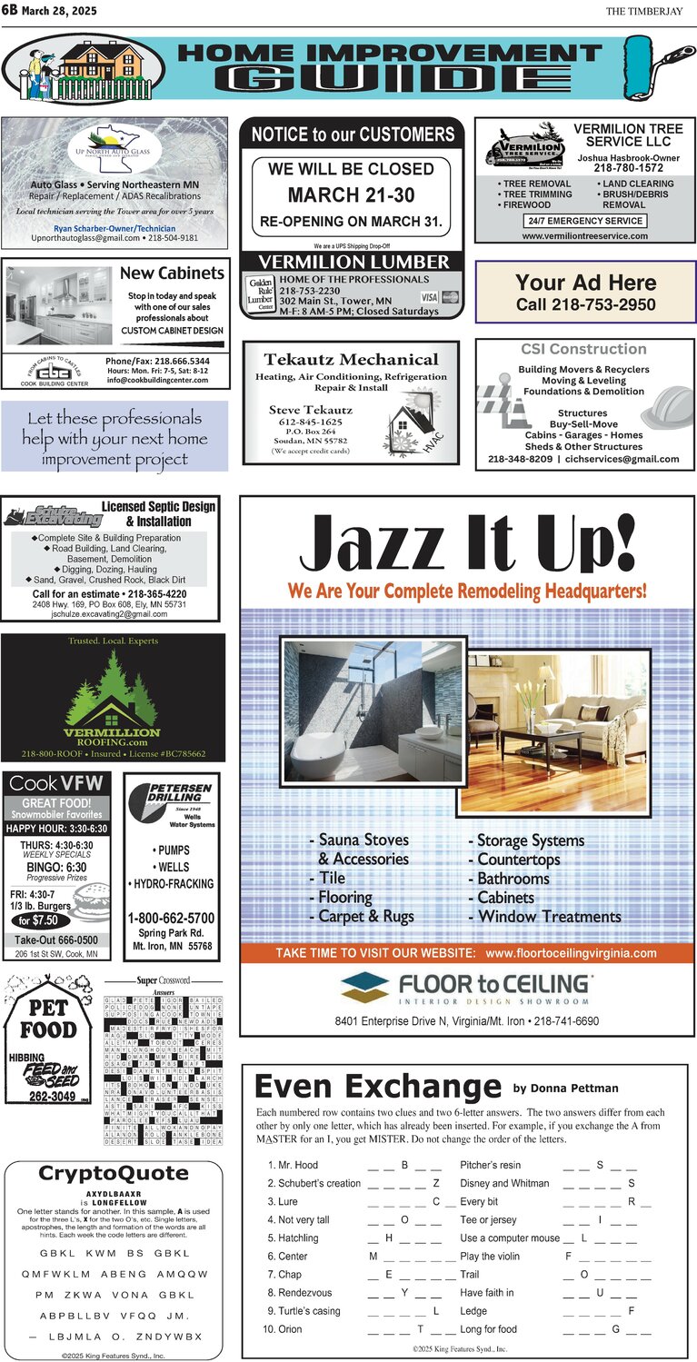 Click here for the legal notices and classifieds on page B6