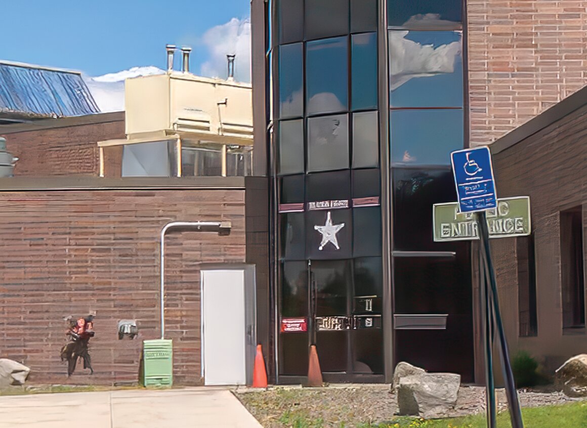 The public entrance to the St. Louis County Jail in Duluth.