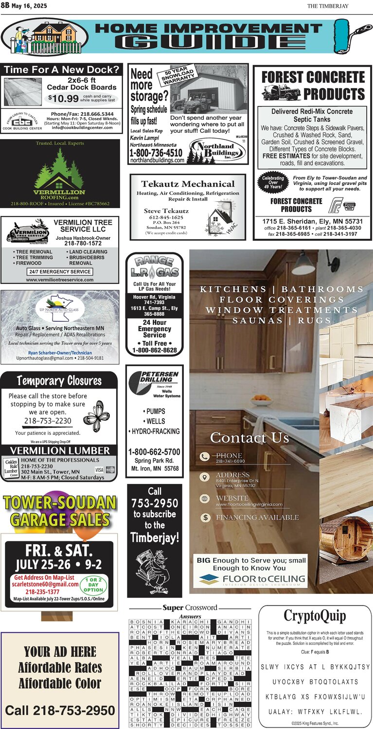 Click here for the legal notices and classifieds on page 8B