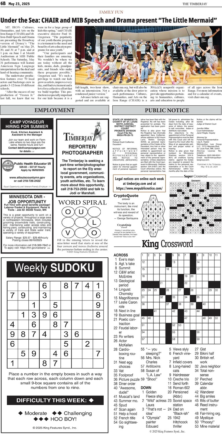 Click here for the legal notices and classifieds on page 6B