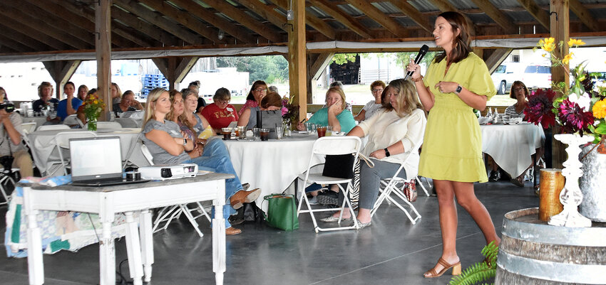 Kylie Epperson shared her message of simplifying your personal garden of life by weeding out what is not needed during her keynote address Thursday at the Osage, Maries and Gasconade (OMG) counties 9th Women in Ag (WIA) event at White Mule Winery.