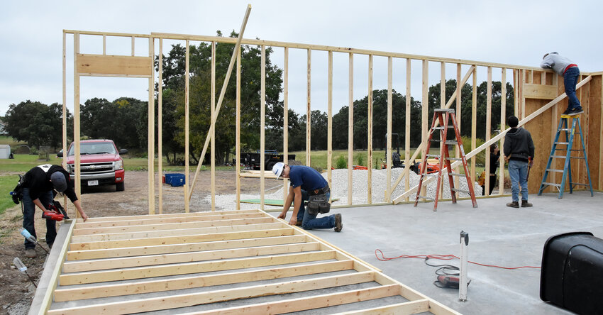 BElle High School Building Trades students on Sept. 13 were present at Bob’s Frozen Custard, working with owner Seth Klein on his expansion project. The group of five are under the direction of Bryce Gehlert. Friday was their third day on the project since school began on Aug. 20, mostly due to working with other businesses in the area. The class waited for plumbing and concrete contractors to finish with their parts before they could begin framing walls. As soon as the class began on Friday, the group went to work.