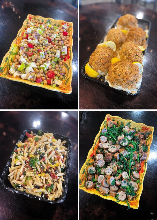 Come indulge your appetites on some of the outstanding food at Taste of Italy on Atwood Avenue, including these dishes of Baked Scrod, Mediterranean Pasta, Chickpea Salad and Sausage and Rabi.