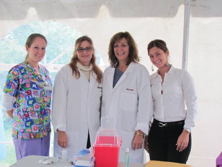 Maxim Healthcare Services Registered Nurses who coordinated the Flu Clinic are, from left, Jaime Phetteplace, Rita Borys, Claire Writhe and Alysha Clayton.
